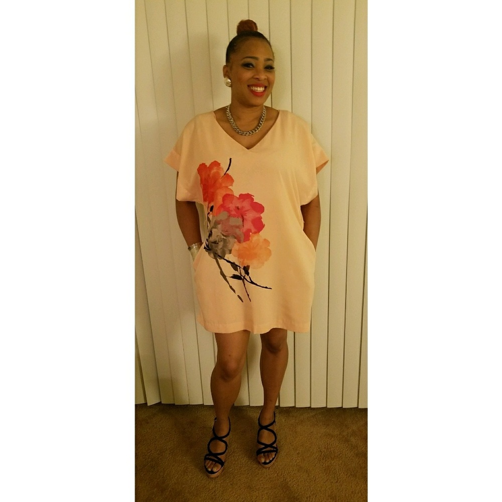 Peach Wide Arm Dress